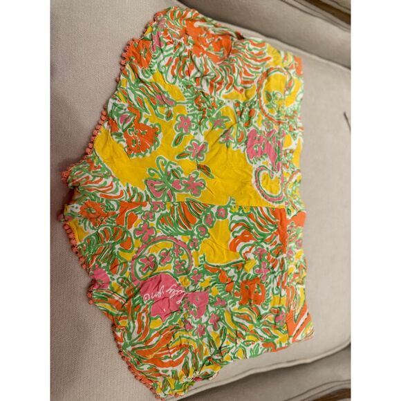 Lilly Pulitzer Happy Place Shorts w Pom Pom Trim Size L Summer Beach Resort - Picture 3 of 6